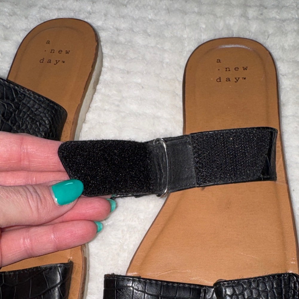 👡 A New Day Black Strap Sandals – Women’s Size 7 - Picture 4 of 8